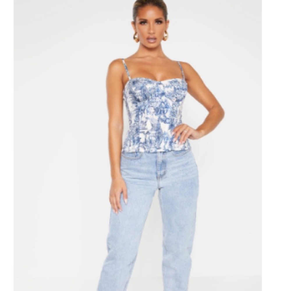 Pretty little thing - blue and white corset